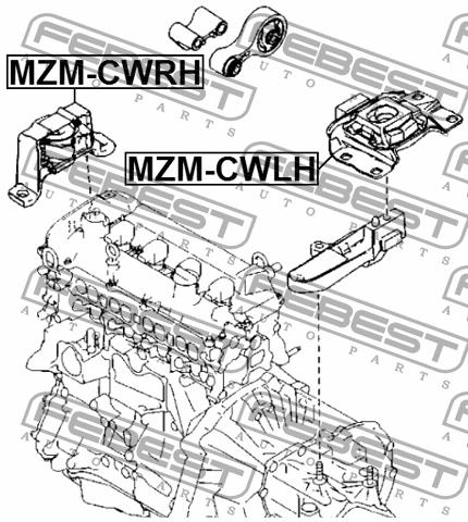Engine mount left Febest MZM-CWLH