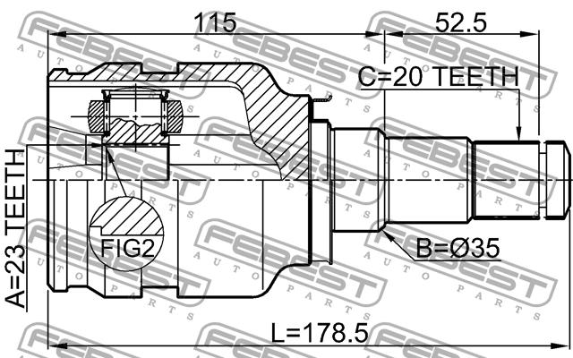 CV joint Febest 0111-ZRT270