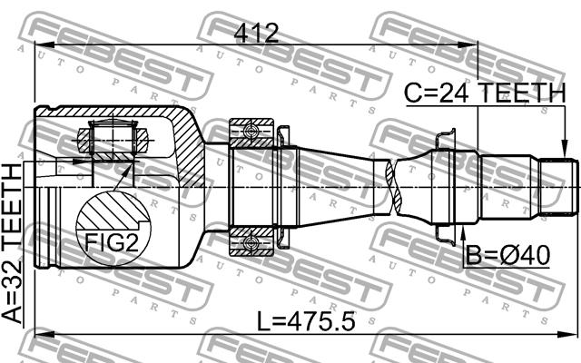 CV joint Febest 0111-CDT220RH