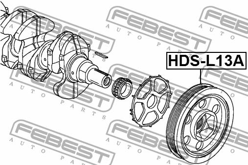 Pulley crankshaft Febest HDS-L13A