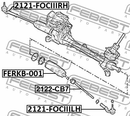 Right tie rod end Febest 2121-FOCIIIRH