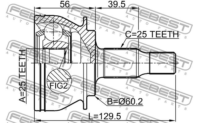CV joint Febest 1610-169