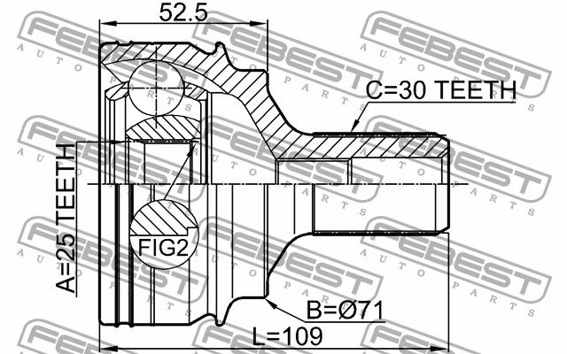 CV joint Febest 1610-221