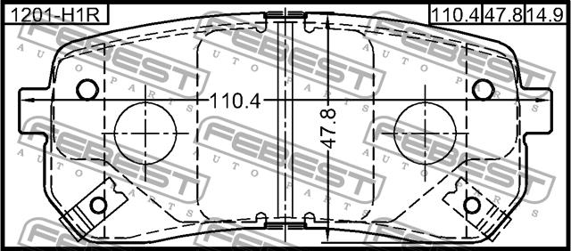 Febest 1201-H1R Brake Pad Set, disc brake 1201H1R