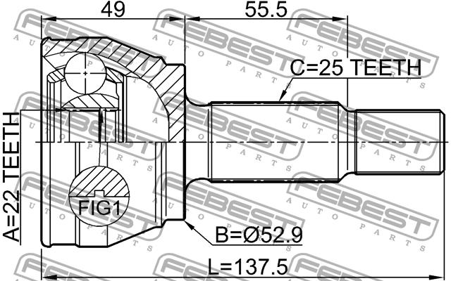 CV joint Febest 2110-FIE