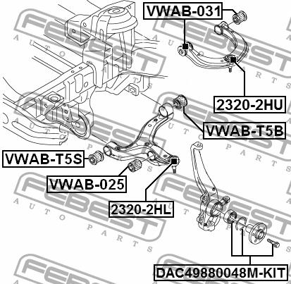 Silent block front upper arm Febest VWAB-031
