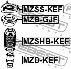 Front shock absorber boot Febest MZSHB-KEF