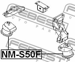 Engine mount, front left, right Febest NM-S50F