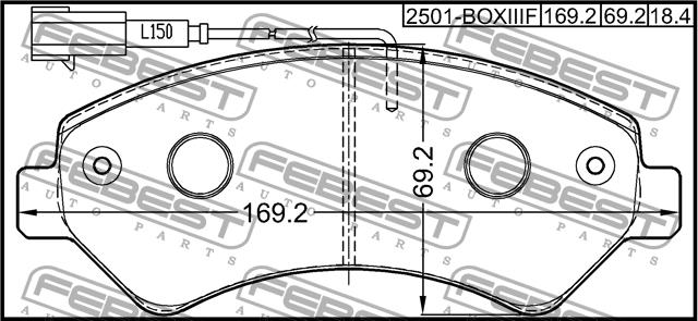Febest 2501-BOXIIIF Brake Pad Set, disc brake 2501BOXIIIF