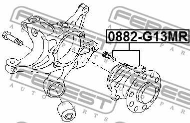 Rear wheel hub Febest 0882-G13MR