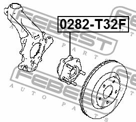 Wheel hub front Febest 0282-T32F