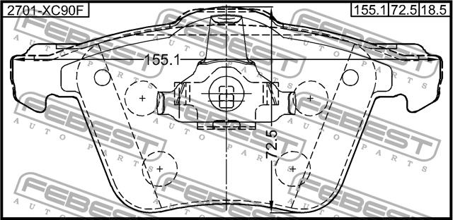 Febest 2701-XC90F Brake Pad Set, disc brake 2701XC90F
