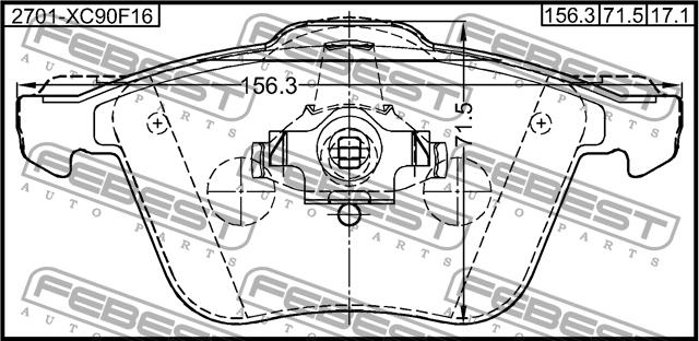 Febest 2701-XC90F16 Brake Pad Set, disc brake 2701XC90F16