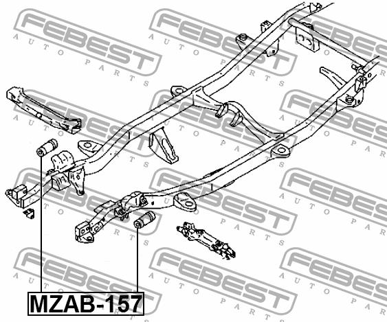 Silent block, front lower arm Febest MZAB-157