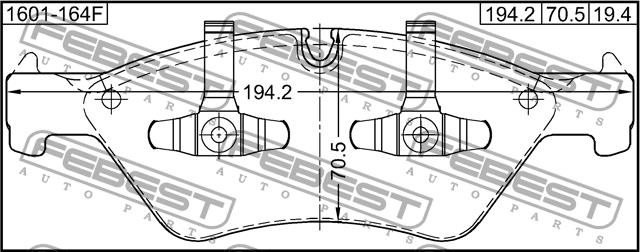 Febest 1601-164F Brake Pad Set, disc brake 1601164F