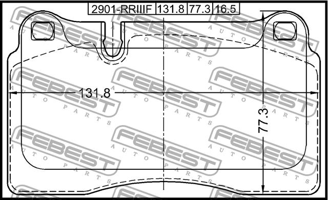 Febest 2901-RRIIIF Brake Pad Set, disc brake 2901RRIIIF