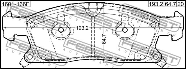 Febest 1601-166F Brake Pad Set, disc brake 1601166F
