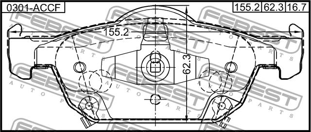 Febest 0301-ACCF Brake Pad Set, disc brake 0301ACCF