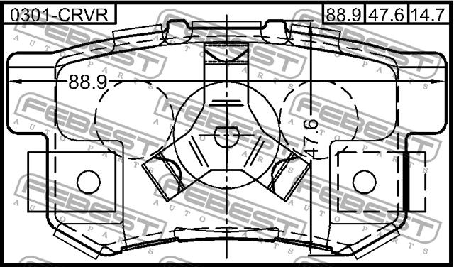 Febest 0301-CRVR Rear disc brake pads, set 0301CRVR