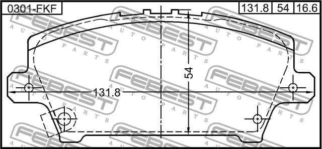 Febest 0301-FKF Brake Pad Set, disc brake 0301FKF