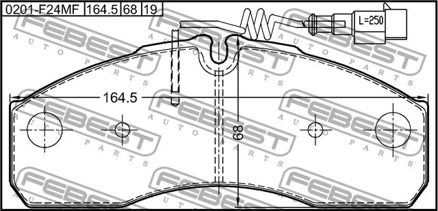 Febest 0201-F24MF Brake Pad Set, disc brake 0201F24MF