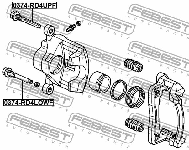 Caliper slide pin Febest 0374-RD4UPF