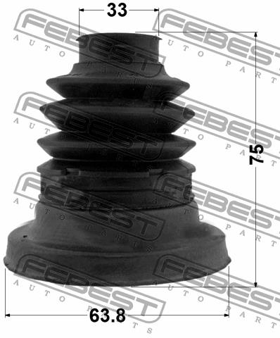 CV joint boot outer Febest 1617P-212R