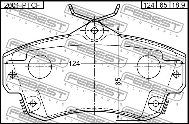 Febest 2001-PTCF Brake Pad Set, disc brake 2001PTCF