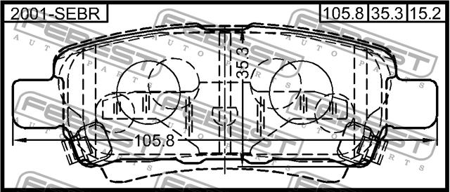 Febest 2001-SEBR Brake Pad Set, disc brake 2001SEBR