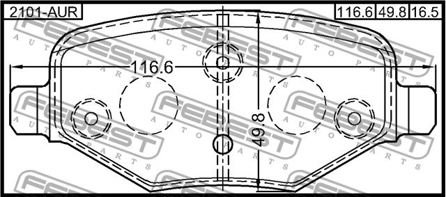 Febest 2101-AUR Brake Pad Set, disc brake 2101AUR