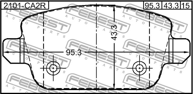 Febest 2101-CA2R Brake Pad Set, disc brake 2101CA2R