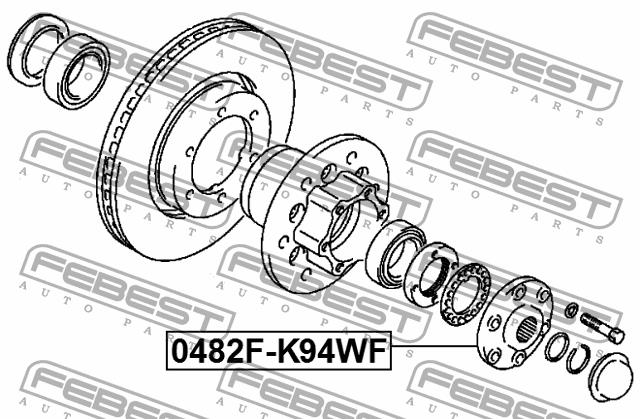 Wheel hub front Febest 0482F-K94WF