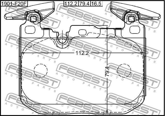 Febest 1901-F20F Brake Pad Set, disc brake 1901F20F