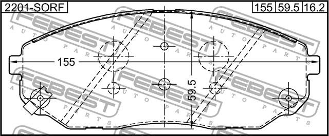 Febest 2201-SORF Brake Pad Set, disc brake 2201SORF