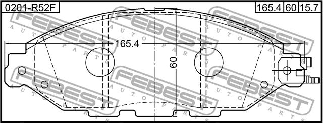 Febest 0201-R52F Brake Pad Set, disc brake 0201R52F