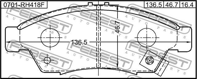 Febest 0701-RH418F Brake Pad Set, disc brake 0701RH418F