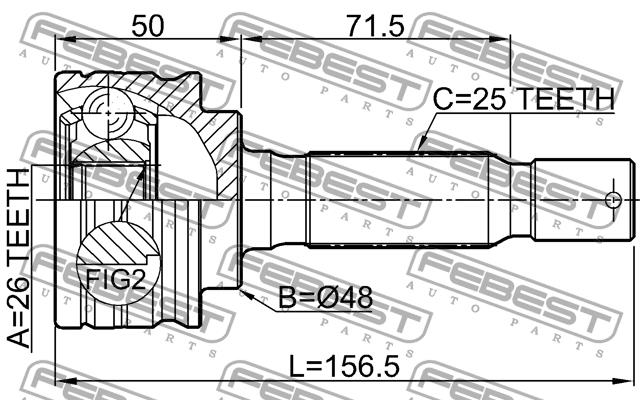 CV joint Febest 0410-GA2RR