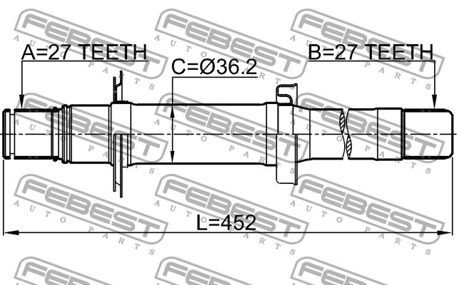 Right axle shaft Febest 1412-ACTWD2RH