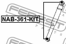 Silent block rear shock absorber kit Febest NAB-361-KIT
