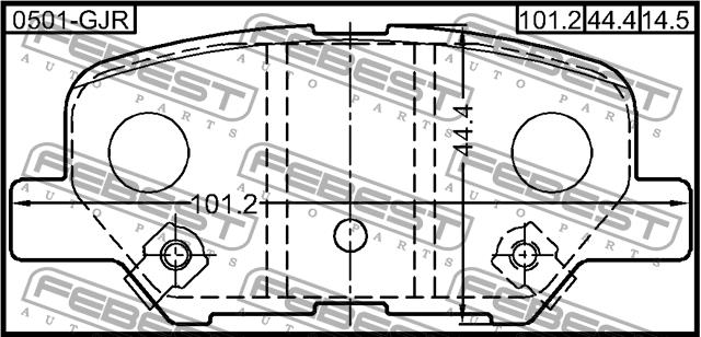 Febest 0501-GJR Brake Pad Set, disc brake 0501GJR