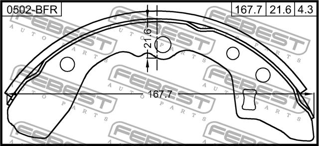 Febest 0502-BFR Brake shoe set 0502BFR