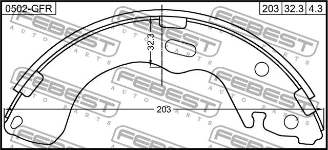 Febest 0502-GFR Brake shoe set 0502GFR