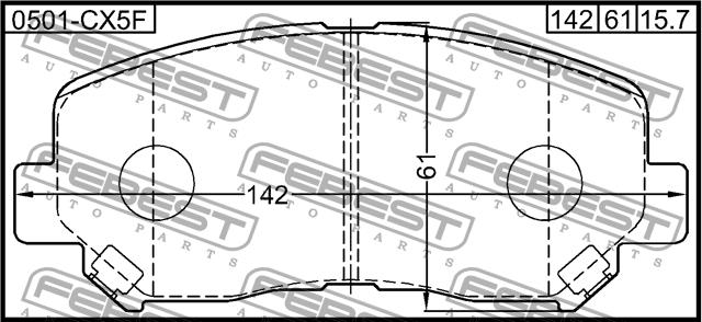 Febest 0501-CX5F Brake Pad Set, disc brake 0501CX5F