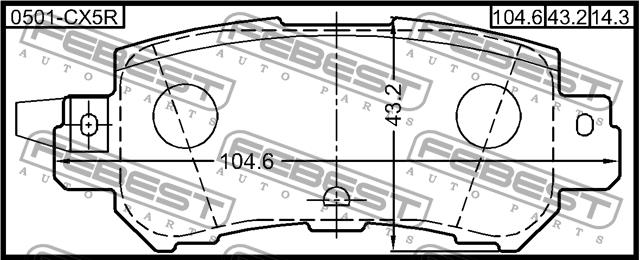 Febest 0501-CX5R Brake Pad Set, disc brake 0501CX5R