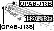 Front lower control arm front bushing Febest OPAB-J13S