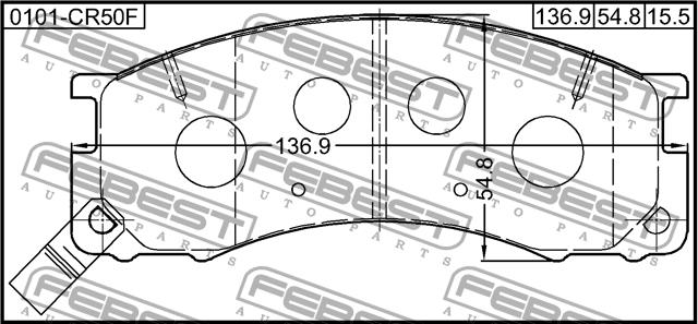 Febest 0101-CR50F Front disc brake pads, set 0101CR50F
