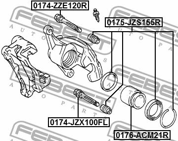 Repair Kit, brake caliper Febest 0175-JZS155R