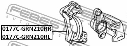 Rear left caliper bracket Febest 0177C-GRN210RL