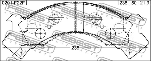 Febest 0201-F22F Brake Pad Set, disc brake 0201F22F