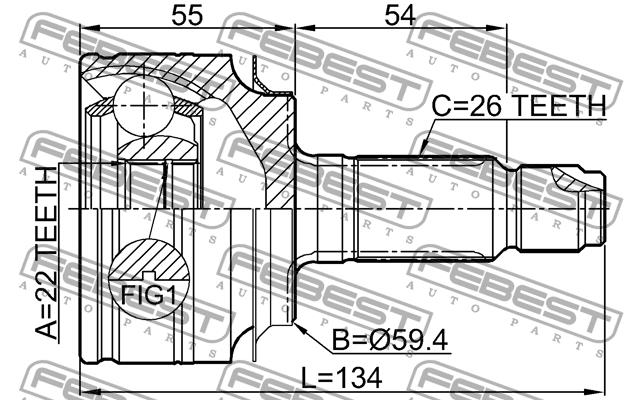 CV joint Febest 0310-CIVAT